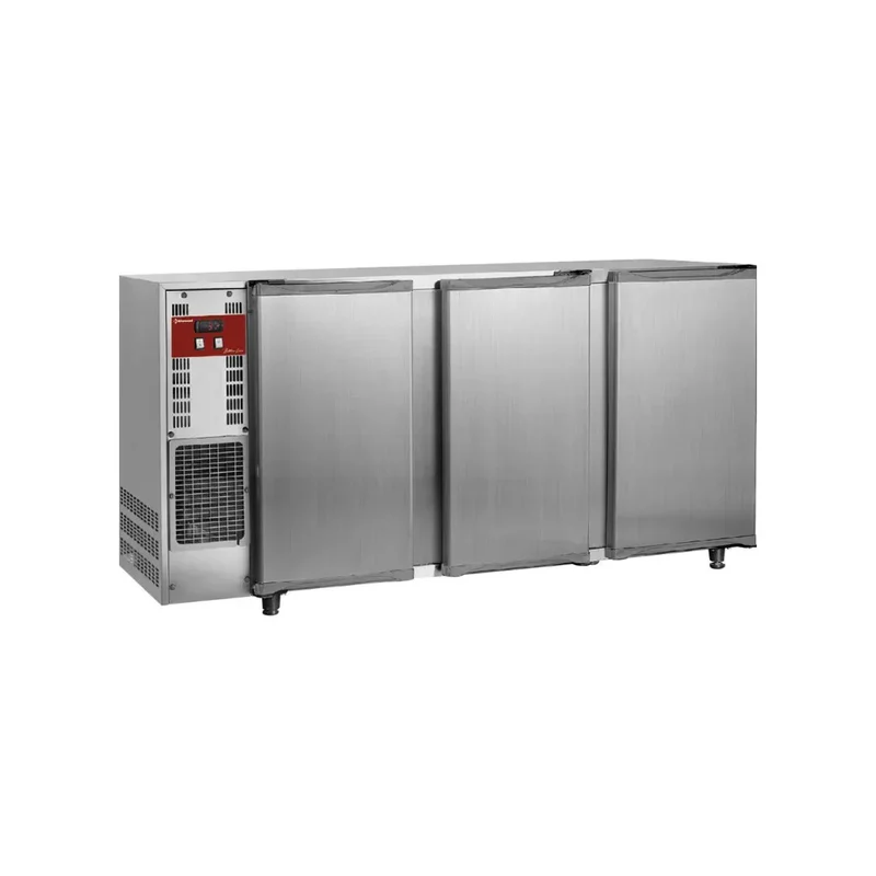 Arrière bar inox 3 portes pleines - 2065x565x890mm
