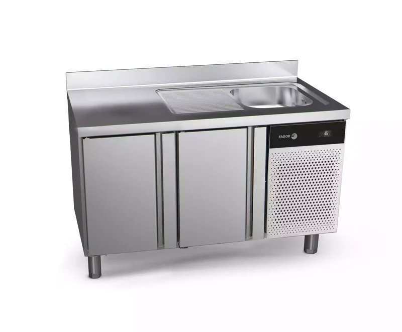Table réfrigérée positive avec évier FAGOR 2 portes - gamme 700 - 274L