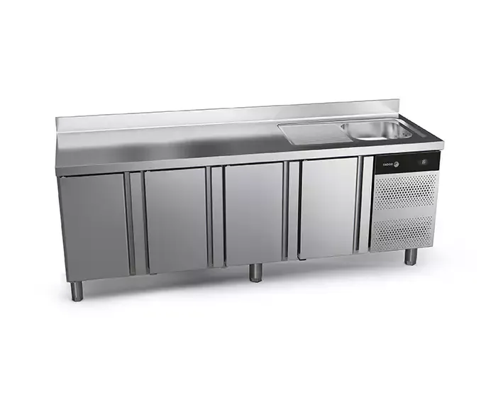 Table réfrigérée positive avec évier FAGOR 4 portes - gamme 700 - 581L