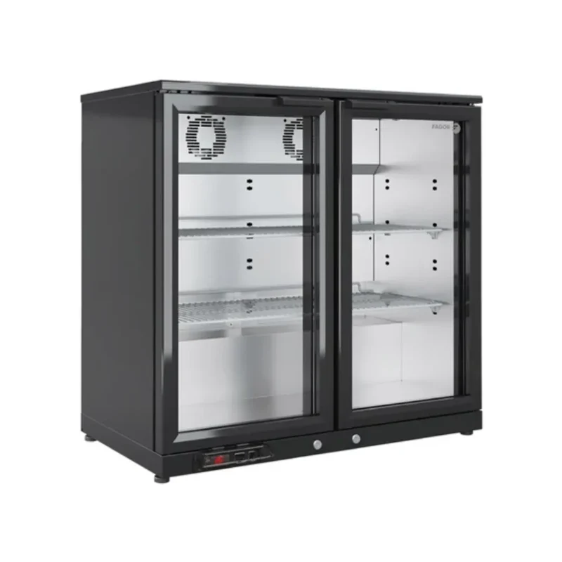 Arrière-bar réfrigérée noir FAGOR 2 portes vitrées - gamme 570 - 214L