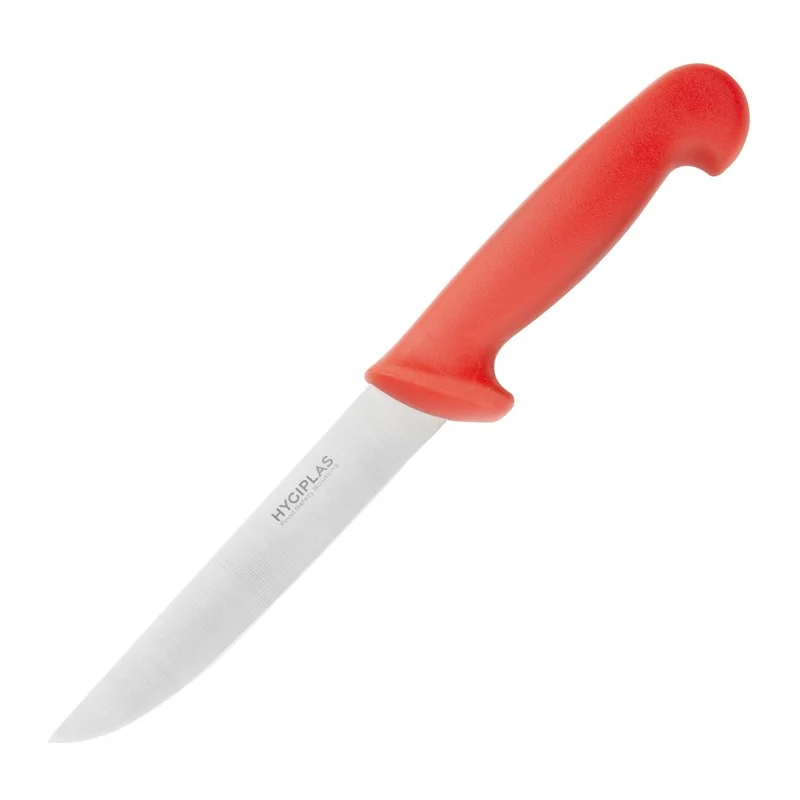 Couteau à désosser à lame rigide Hygiplas rouge 152mm
