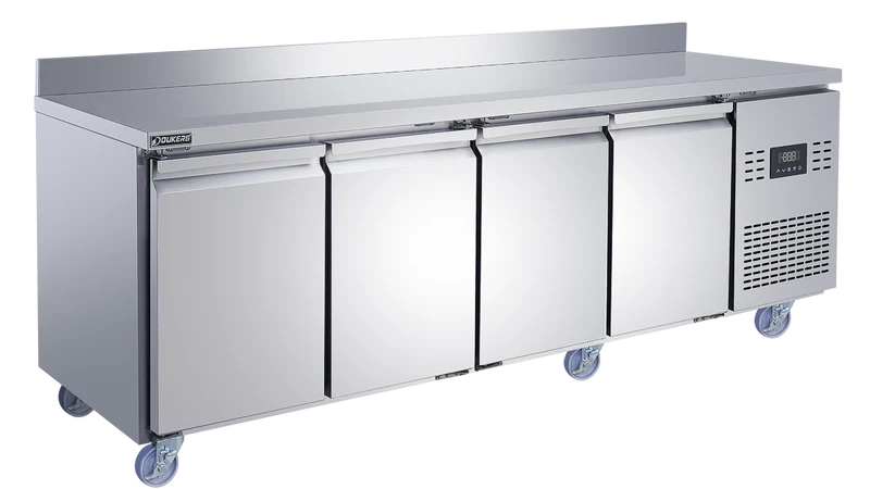 Table réfrigérée négative avec dosseret 4 portes 700 avec dosseret