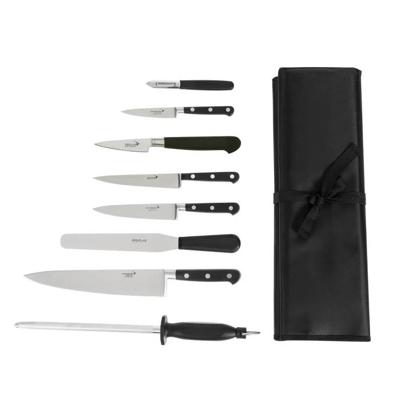 Ensemble 8 couteaux avec étui Deglon Sabatier