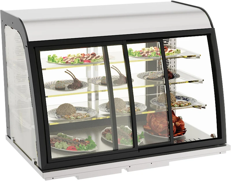 Drop-in Vitrine Chauffante 140L Portes Coulissantes