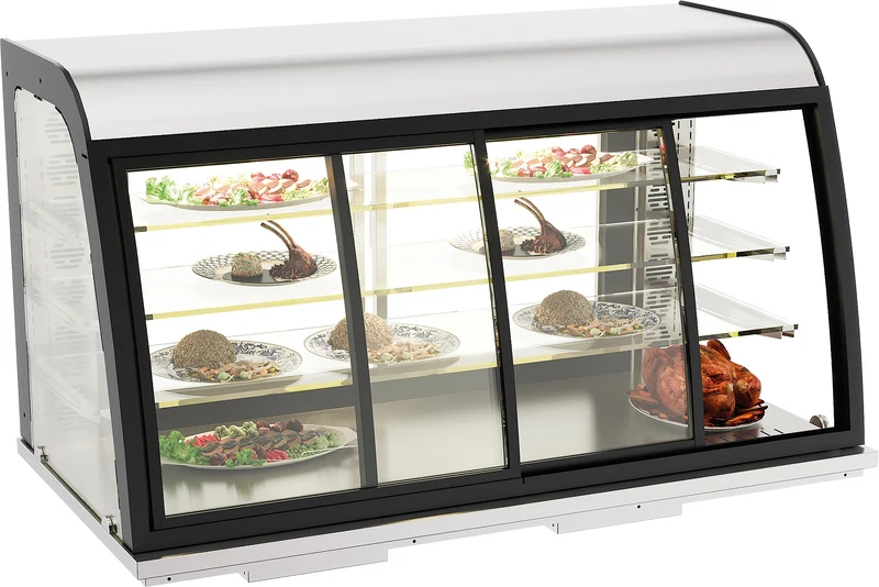Drop-in Vitrine Chauffante 155L Portes Coulissantes