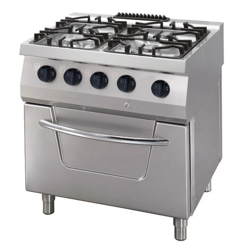 Cuisinière gaz 4 brûleurs + four électrique 30 kW - gamme 700 (prof. 70 cm)