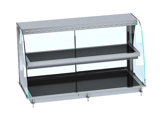 Drop-in Vitrine Courbee Chauffante avec Plaque Vitro Ceramique noir 4/1