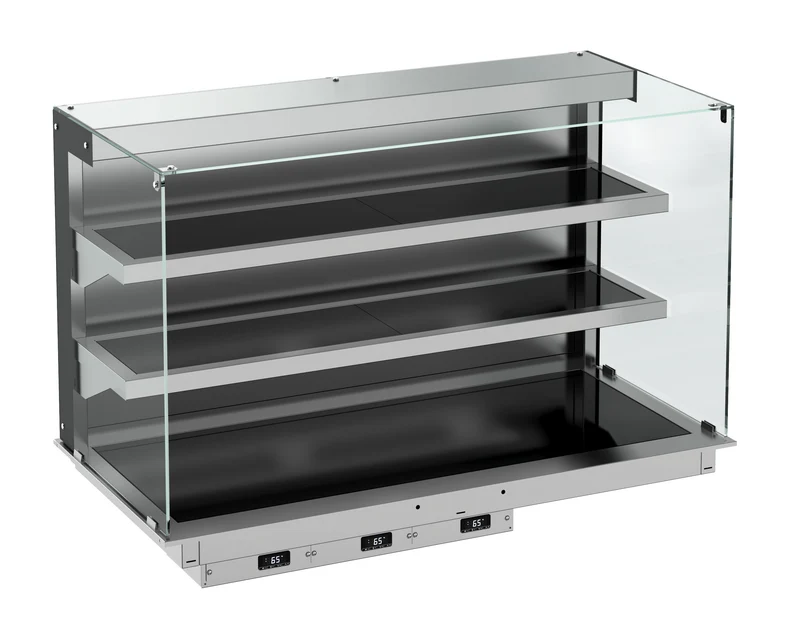Drop-in Vitrine Cubique Chauffante avec Plaque Vitro Ceramique Modele Mural - noir 3/1