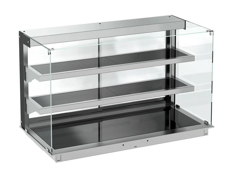 Drop-in Vitrine Cubique Chauffante avec Plaque Vitro Ceramique noir 3/1