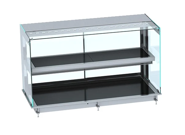 Drop-in Vitrine Cubique Chauffante avec Plaque Vitro Ceramique noir 4/1