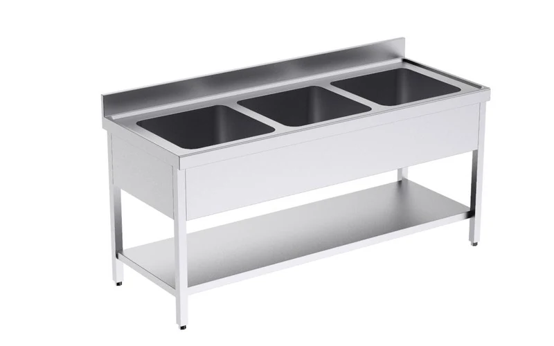 Bâti Avec Plonge 1800×700 Triple Et Étagère