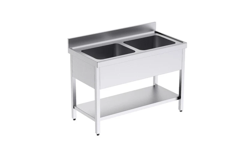 Bâti Avec Plonge 1400×700 Double Et Étagère