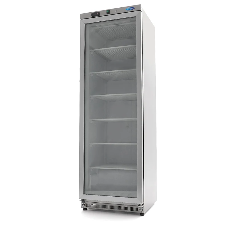 Armoire négative - 400 L - acier inoxydable - avec porte en verre