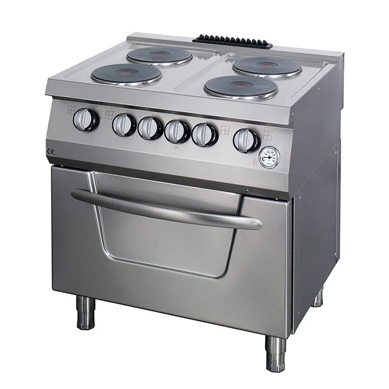 cuisinière - 4 brûleurs - unité double - profondeur 70 cm - avec four - électrique
