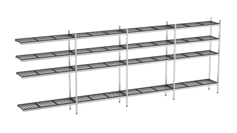 Rayonnage Aluminium Angle 5626×370 2000 4 Niveaux