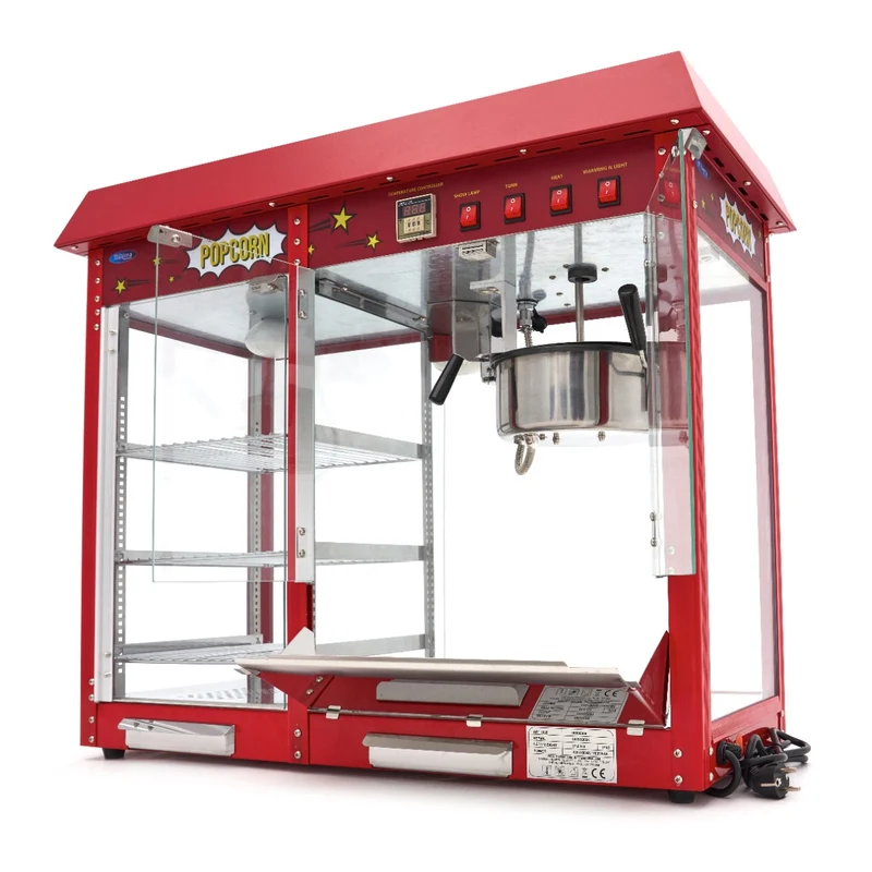 Machine à pop-corn - 150 gr - avec vitrine chauffante