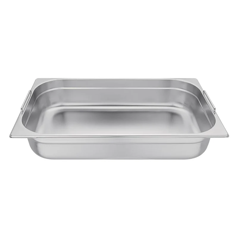 Bac GN 1/1 en inox avec poignées Vogue 100mm