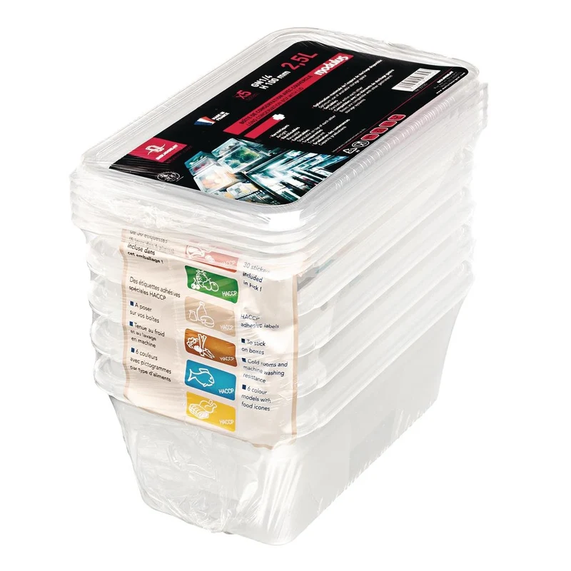 Boîte de stockage GN1/4 Matfer Bourgeat Modulus utilisation intensive 3,5L (lot de 5)