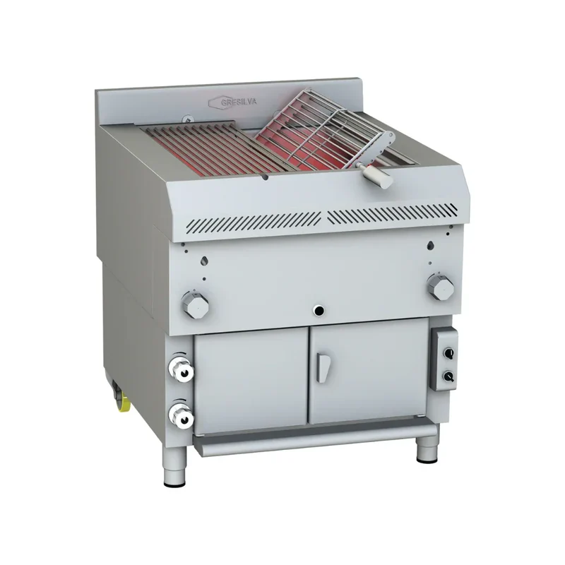 Grillade à gaz - Churrasco - 1 broche rotative + 1 grille fixe