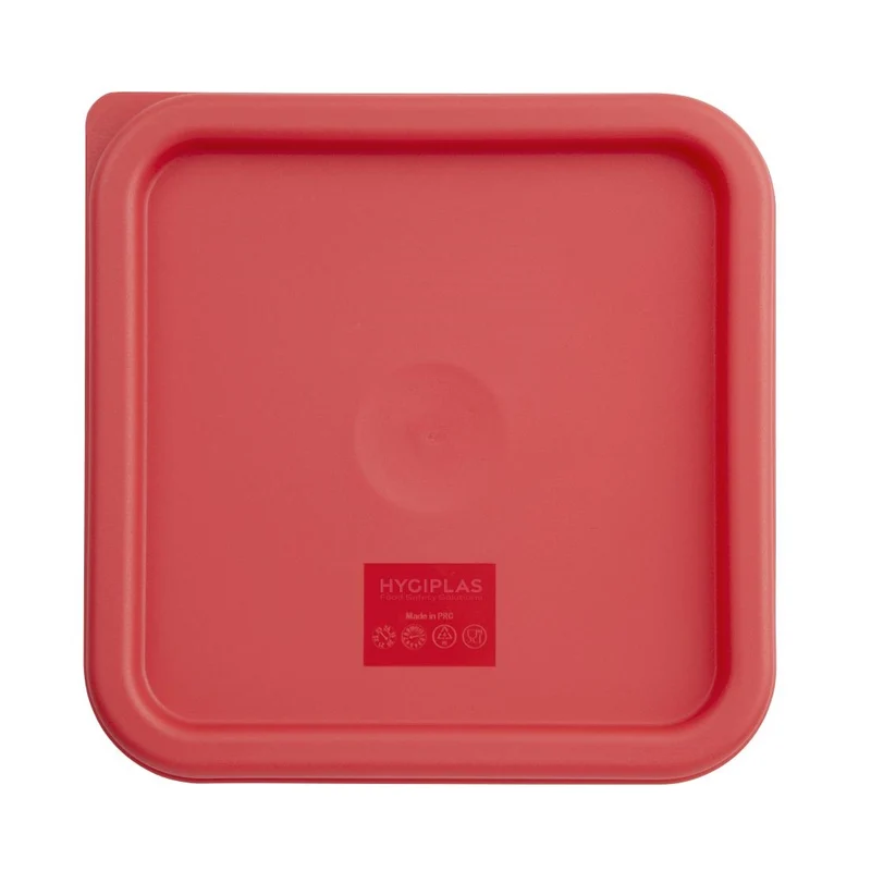 Couvercle carré rouge moyen Hygiplas