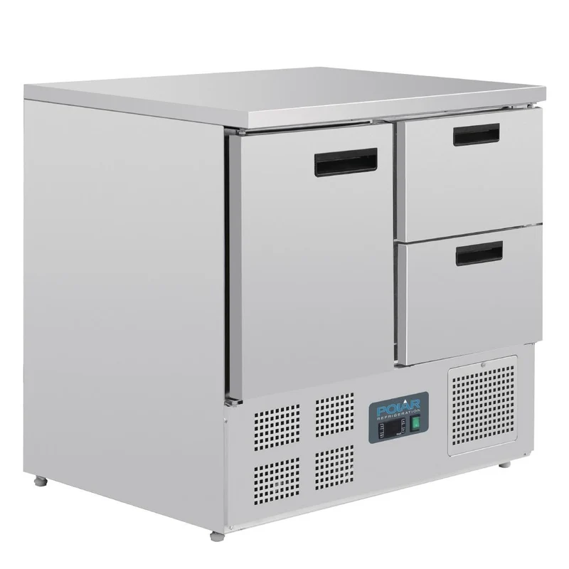Table réfrigérée positive 1 porte 2 tiroirs Polar Série G 240L