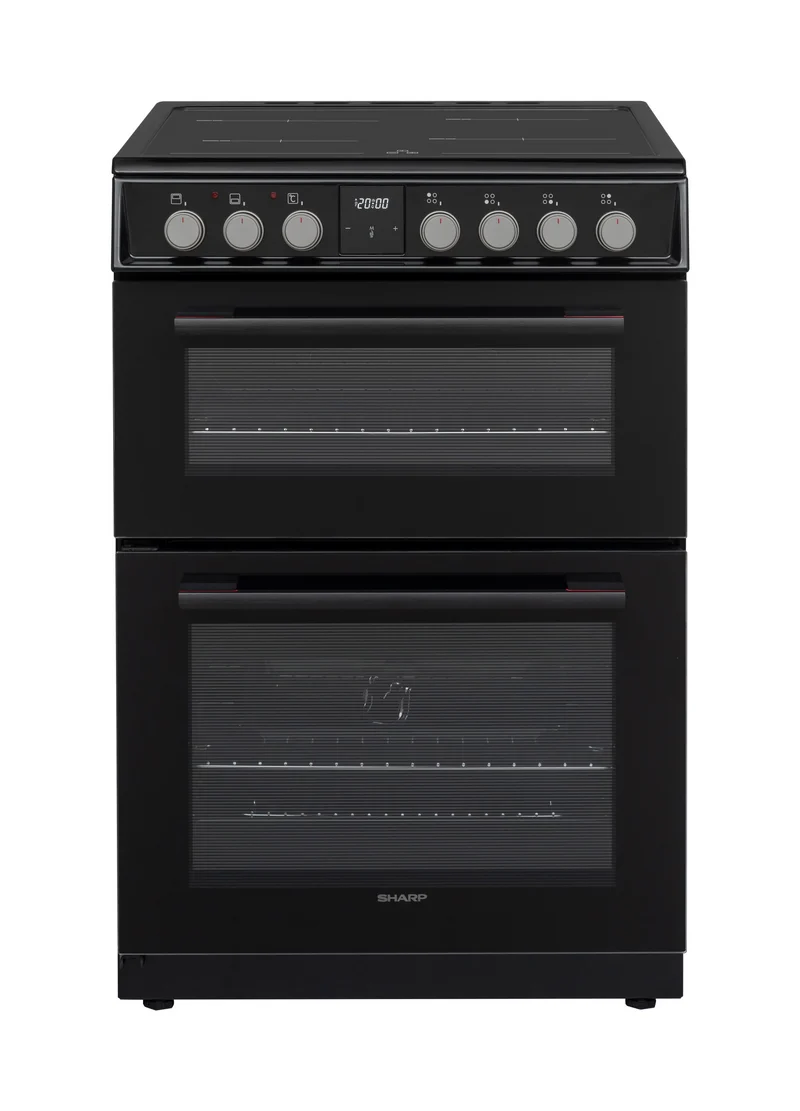 Sharp KF-66DIDD04BH1I-EN 60x60cm Freestanding Induction Double Oven, Black