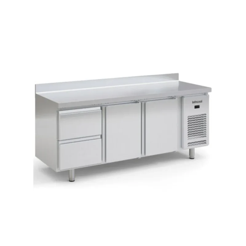Table réfrigérée positive avec dosseret 3 portes -2/+8°C - 400L