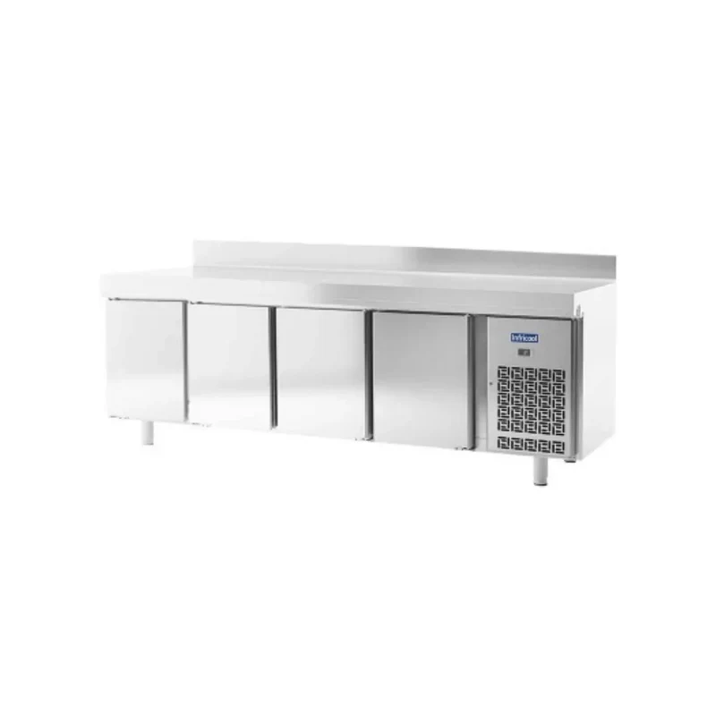 Table réfrigérée positive avec dosseret 4 portes -2/+8°C - 630L