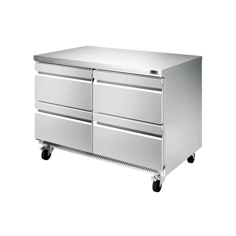 Saladette réfrigérée positive 4 tiroirs 0/+6°C - 380L 12xGN 1/6