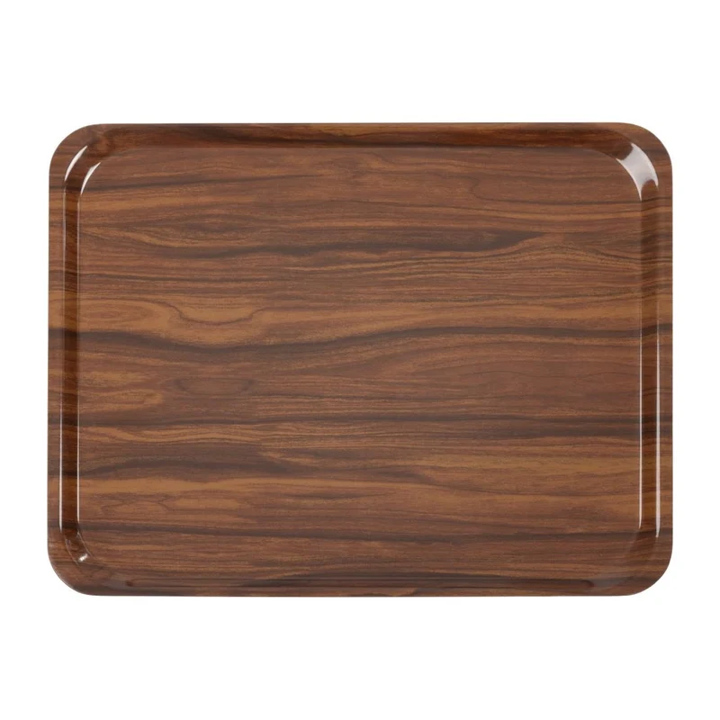 Plateaux stratifiés lisses Capri Cambro noyer 460 mm (lot de 24)