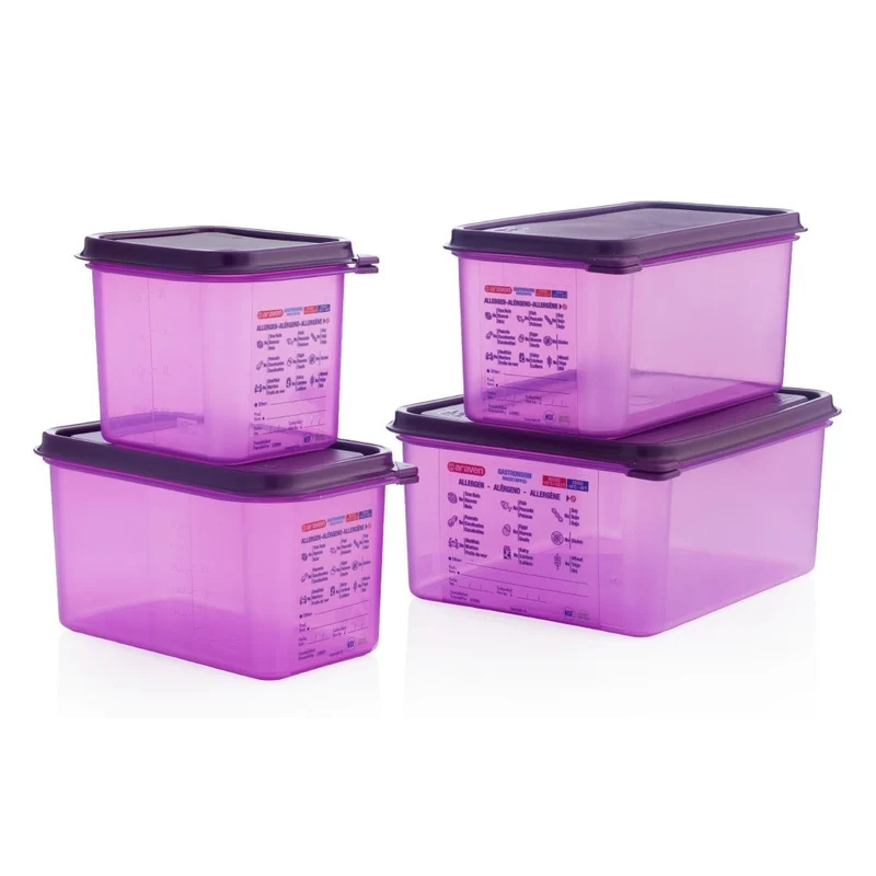 Bac hermétique violet antiallergénique GN1/6 Araven 2,6L