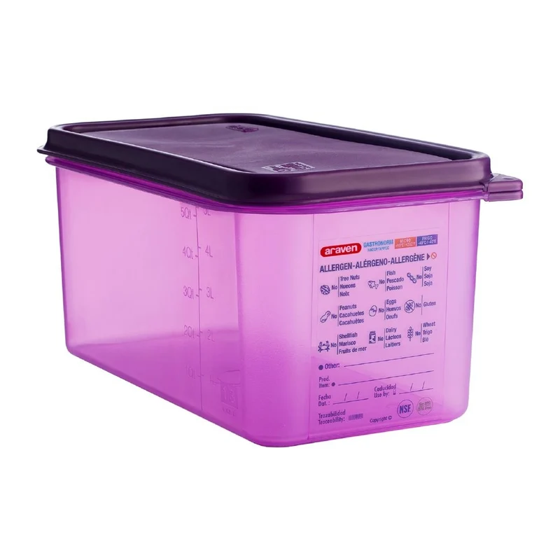 Bac hermétique violet antiallergénique GN 1/3 Araven 6L