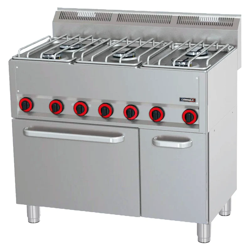 Fourneau gaz 5 feux avec four électrique ventilé GN 1/1 P 99
