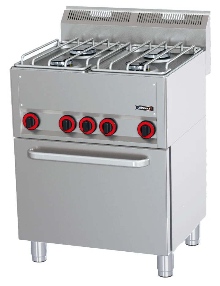 Fourneau gaz 4 feux avec four électrique ventilé GN 1/1 P 66