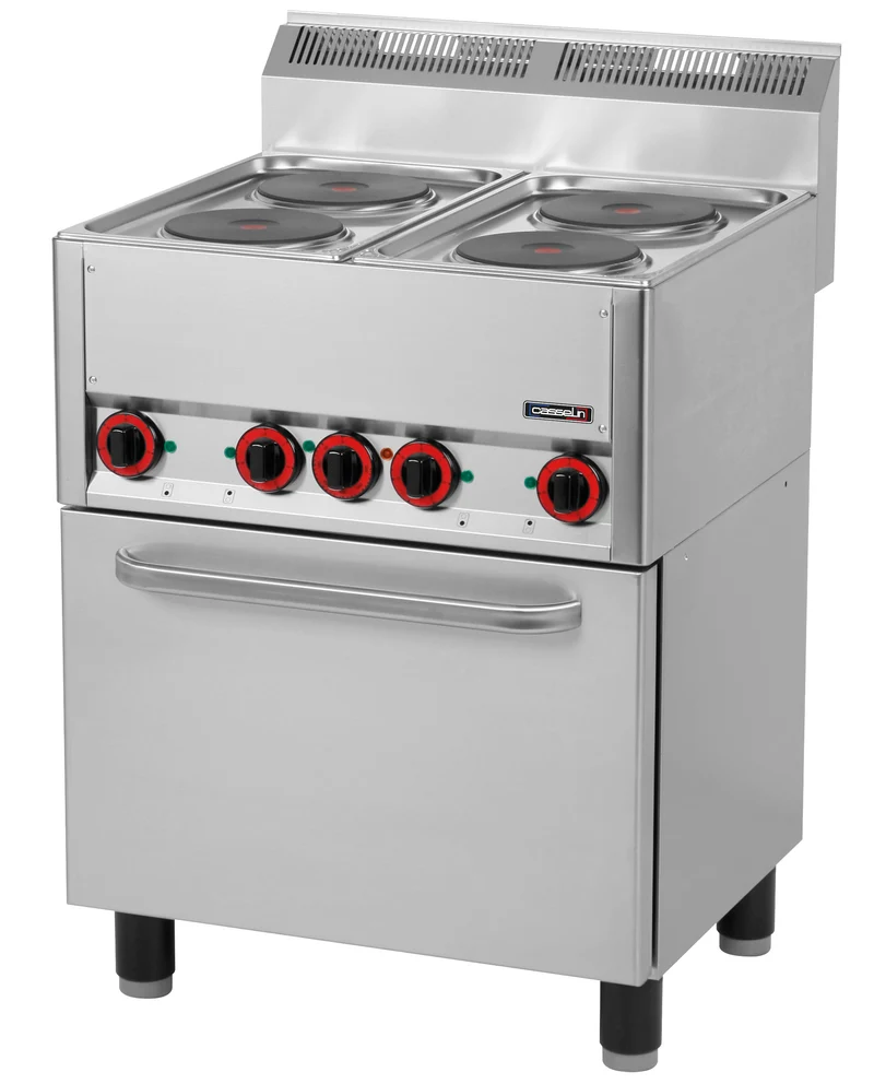 Fourneau électrique 4 feux avec four électrique ventilé GN 1/1 66