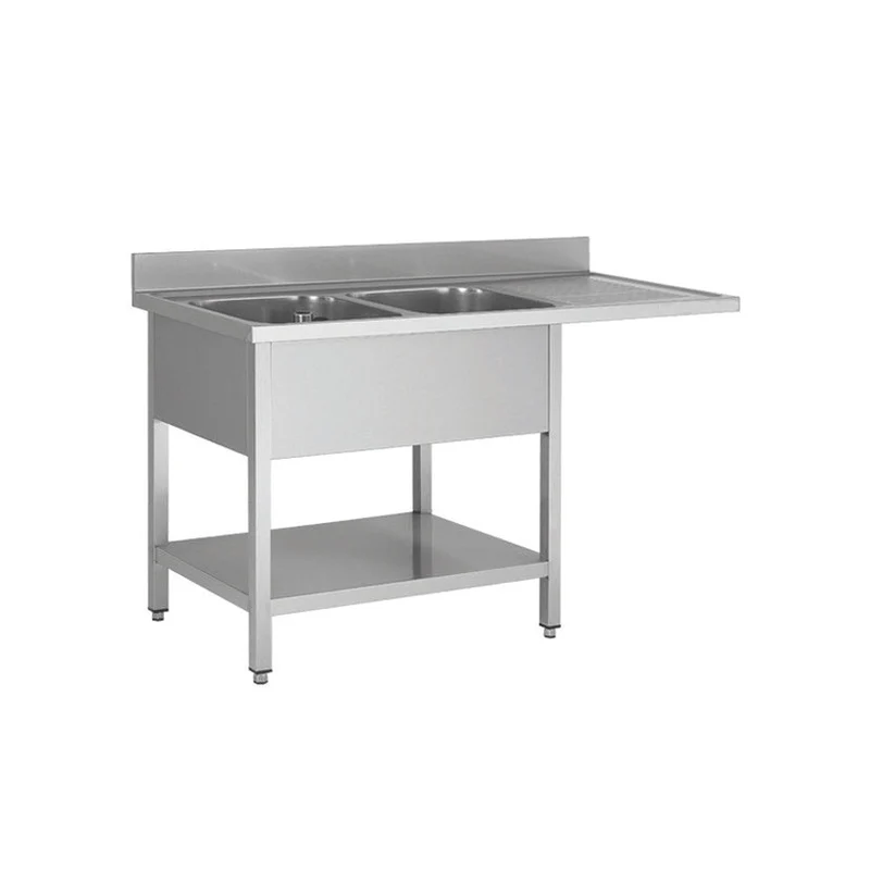 Plonge lave vaisselle - 2 Bacs - égouttoir à droite - Skyrainbow THSTR187SBL2