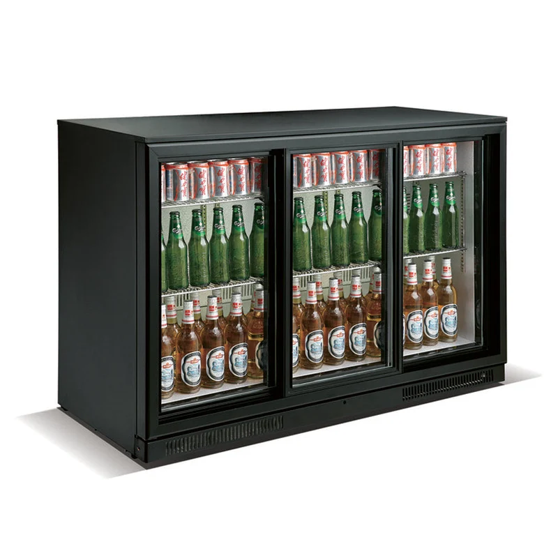 Arrière Bar Noir-3 portes coulissantes 1335 x 500 x 900 mm - Skyrainbow TSC3E90BS
