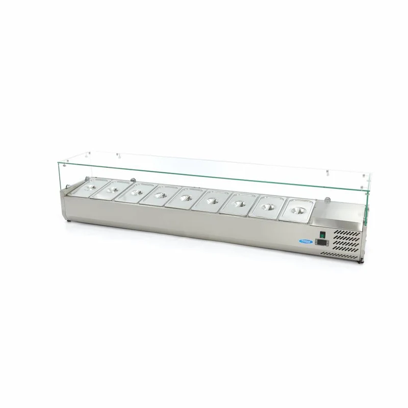 Saladette à poser - 200 cm - s'adapte à 9 x 1/3 GN