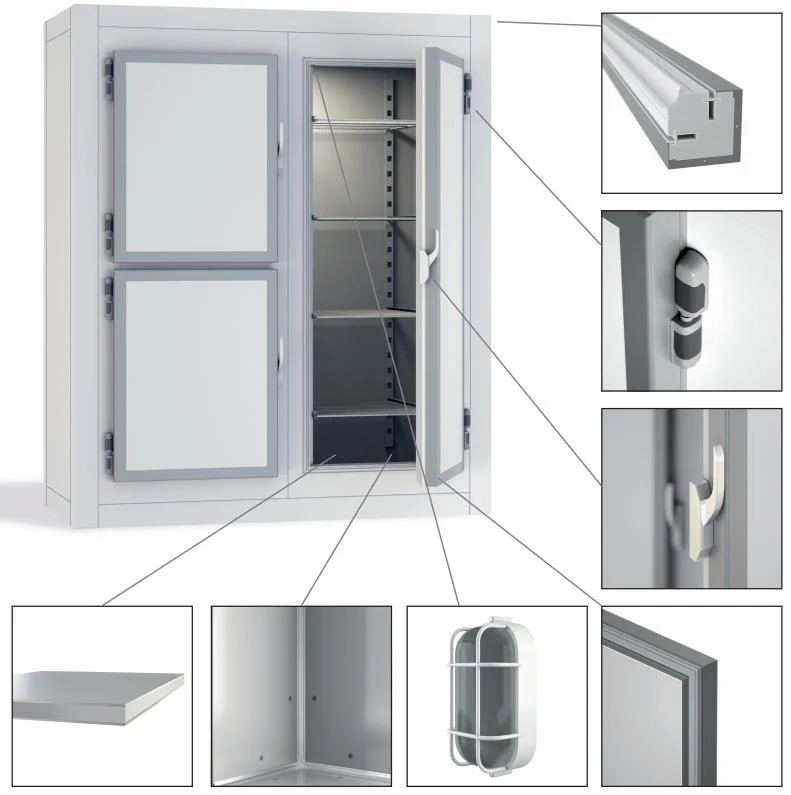 Armoire froide démontable négative 2 portillons 990x990x2160 mm - mini chambre froide - CORECO AFD-1C-B