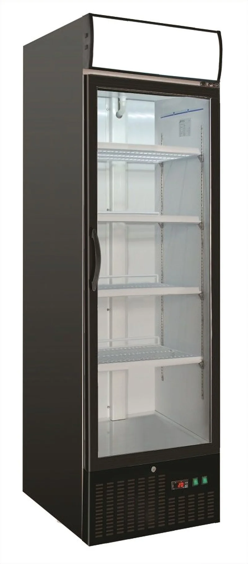 Armoire Négative Vitrée 1 Porte 600L Noire – Congélateur, -18/-24 °C