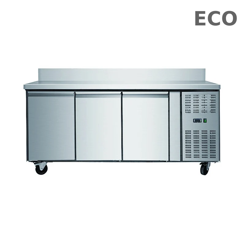Table réfrigérée positive 3 portes avec dosseret 417 L - Skyrainbow THP3200TNEC