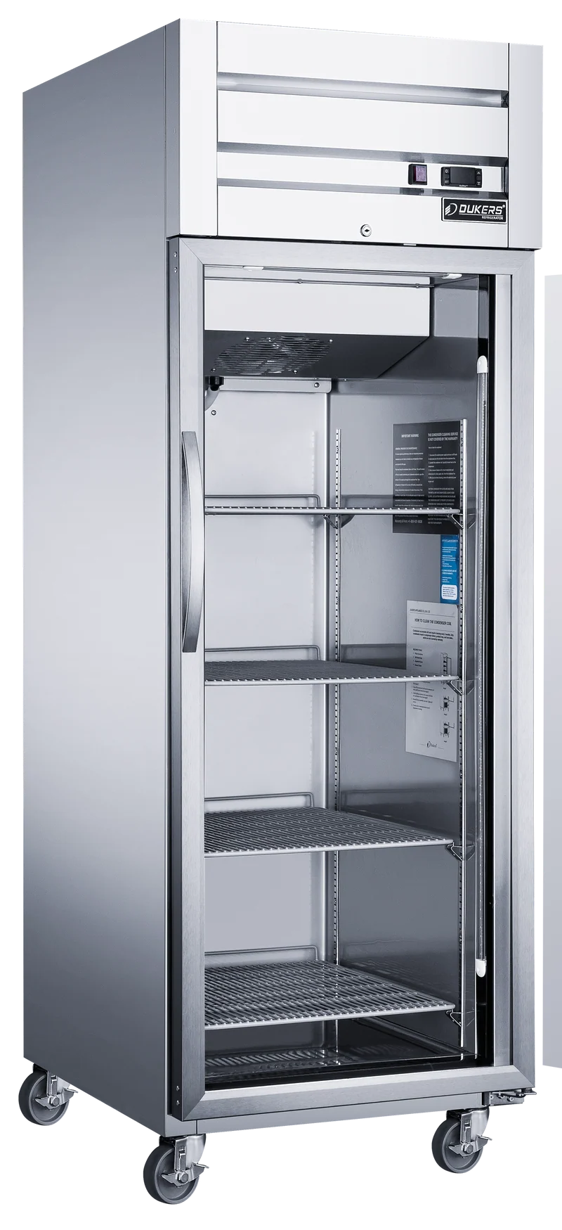 Armoire inox positive - 1 porte vitrée - Groupe haute - 540 litres - D28ARG
