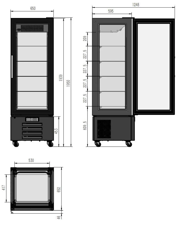 Vitrine de Pâtisserie Réfrigérée Verticale 1950 – +2/+8 °C