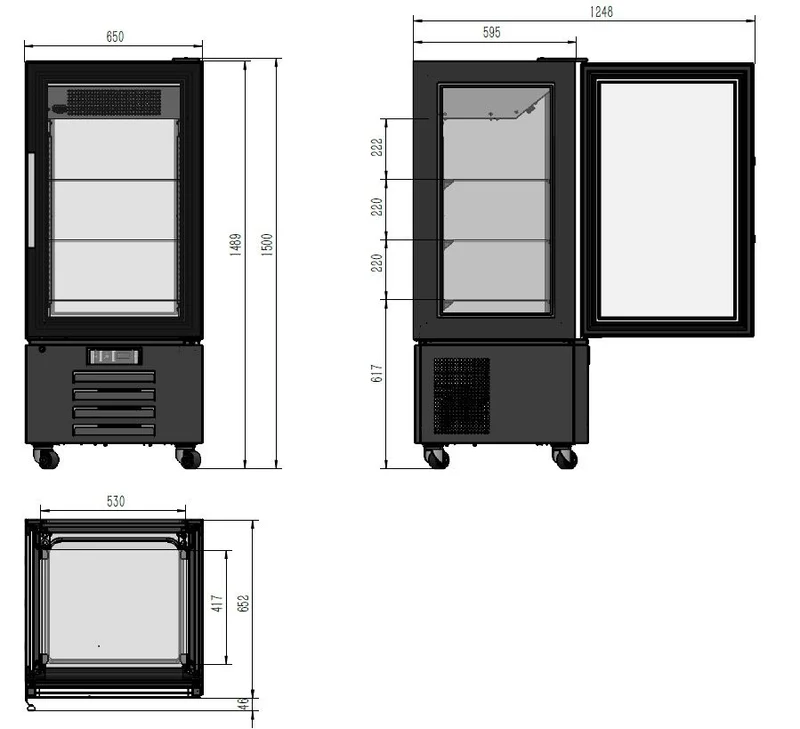 Vitrine de Pâtisserie Réfrigérée Verticale 1500 – +2/+8 °C