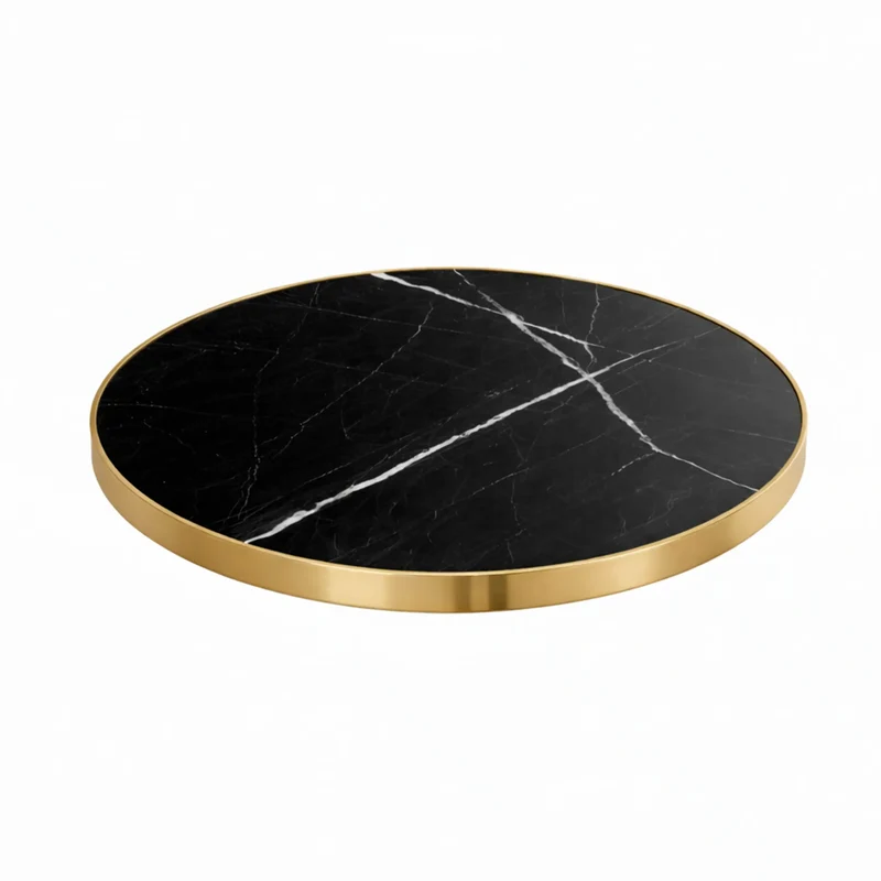 Plateau Multicouche Marbre Noir 120Ø