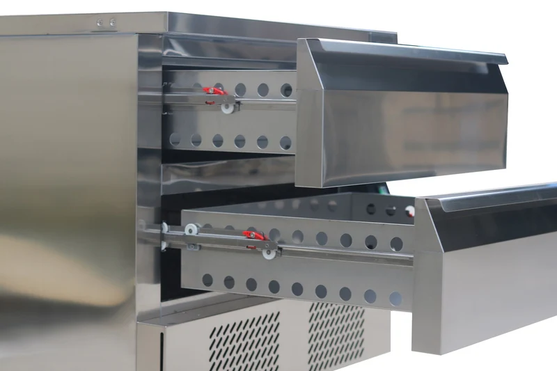Table Réfrigérée Commutable 2 Tiroirs 6× GN 1/1 Inox 304 – Bi-température, +1/+4 ou -18/-21 °C