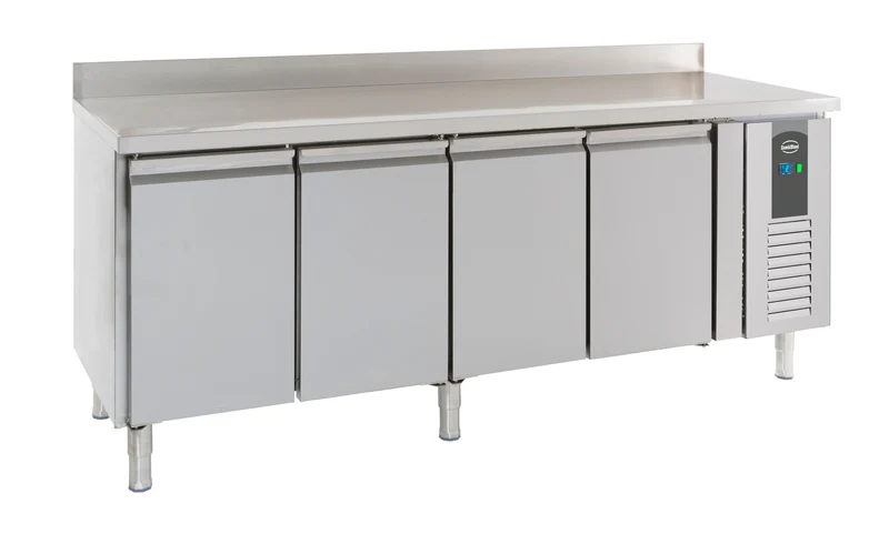 Table Réfrigérée Inox Bord Relevé 4 Portes L2230 – Réfrigérateur, -2/+8 °C
