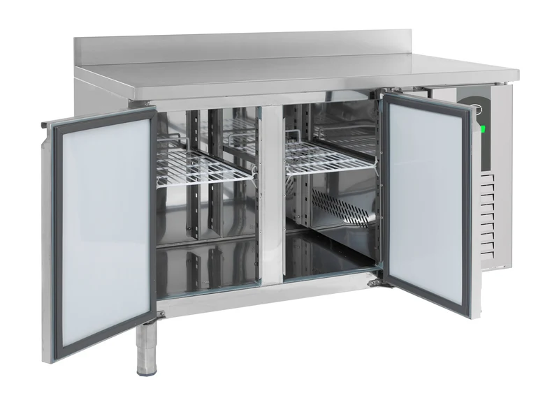 Table Réfrigérée Inox Bord Relevé 2 Portes L1360 – Réfrigérateur, -2/+8 °C