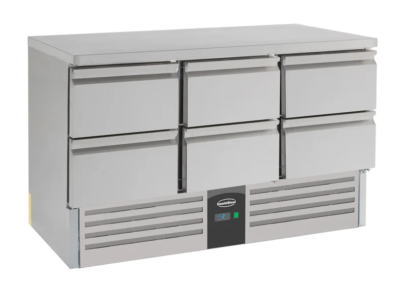Table Réfrigérée Inox 6 Tiroirs L1365 Compact Line – Réfrigérateur, +2/+8 °C