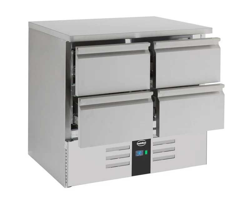 Table Réfrigérée Inox 4 Tiroirs L900 Compact Line – Réfrigérateur, +2/+8 °C